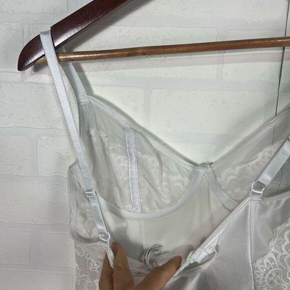 Coquette Womens Slip Dress Chemise size Large White Coquette Style - Picture 11 of 12